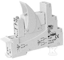 Przekaźnik interfejsowy PI84-024DC-M41G-MS-2012, styki: 2P, zasilanie: 24VDC, prąd obciążeniowy: 8A, szerokość: 15,5mm z gniazdem GZM80