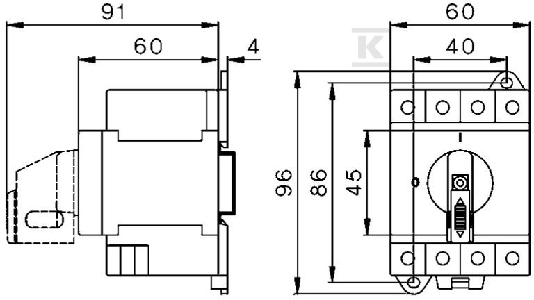 Rozłącznik PV 2-biegunowy 25A LS25 SMA A2 DC 2P