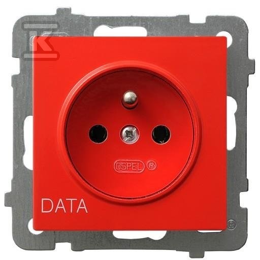 Gniazdo pojedyncze z uziemieniem DATA, biały, AS