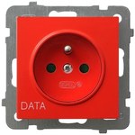Gniazdo pojedyncze z uziemieniem DATA z przesłonami torów prądowych, biały SONATA