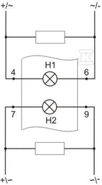 Lampka sygnalizacyjna zasilania-dustanowa LK-714 10÷30V Lampka kontrolna zasilania 2XLED (czerwona zielona) Un=10÷30V AC/DC