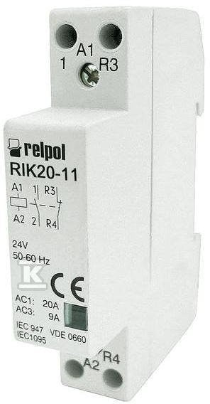 Stycznik instalacyjny, 2-biegunowy - 2N/O, Ith - 20 A, cewka: 230VAC