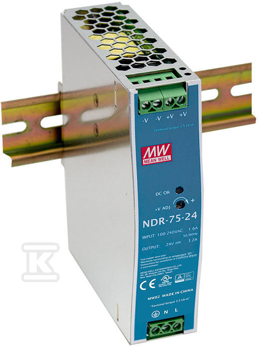 Zasilacz na szynę DIN 75W 12V 6.3A