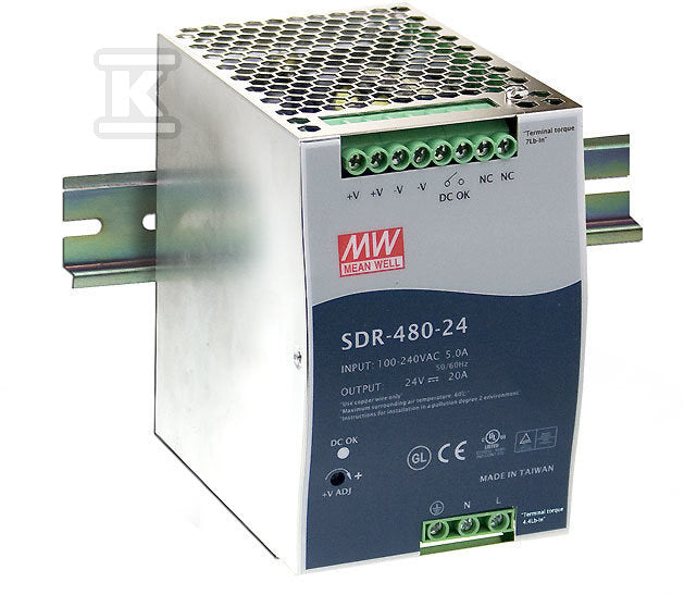 Zasilacz na szynę DIN 480W 48V 10A