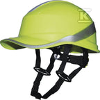 Hełm budowlany z abs o kształcie czapeczki baseball, z systemem regulacji rotor, od -20 st. c do 50 st. c- mm - ld - 440 VAC - izolacja elektryczna (en50365) żółty fluo regulowany