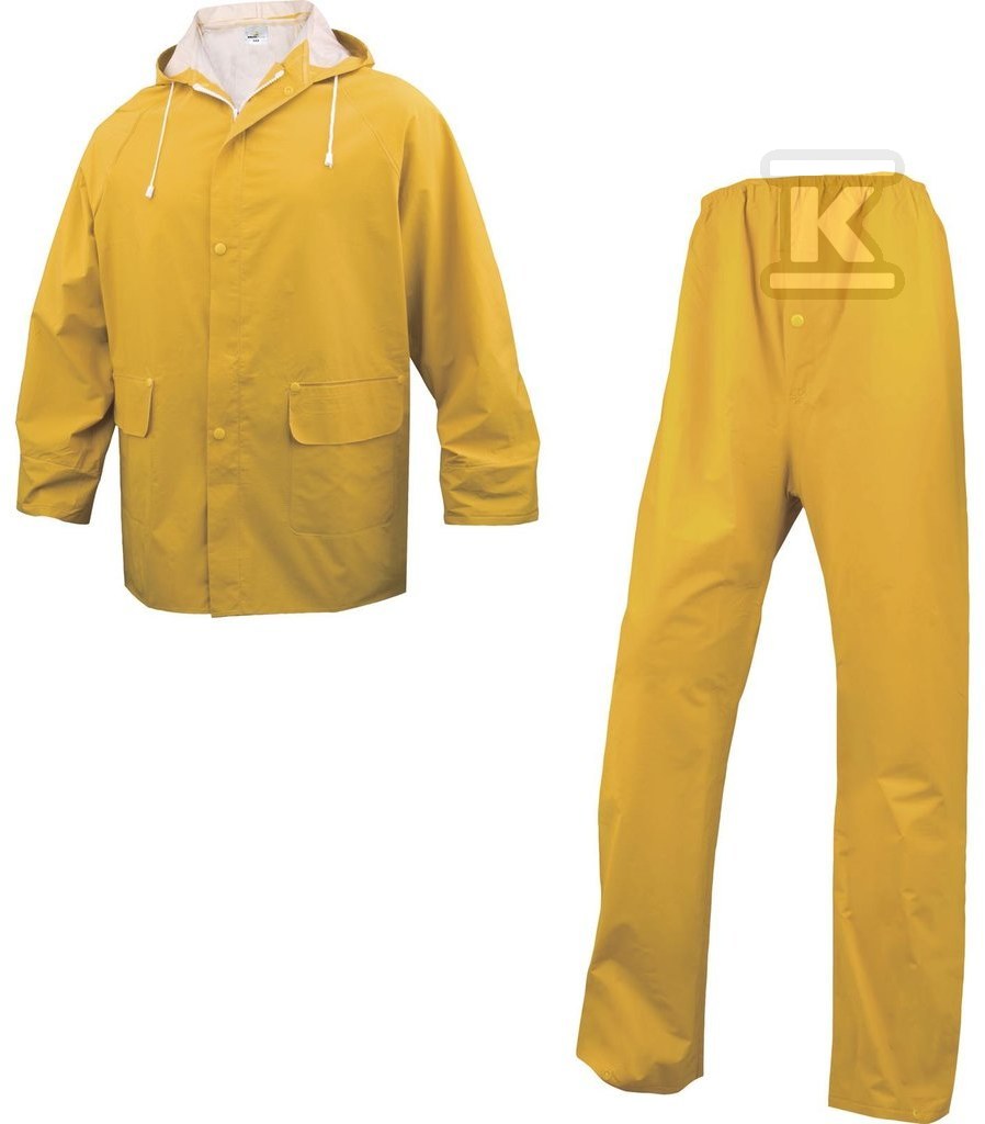 Komplet przeciwdes: Bluza + Spodnie z poliestru obustronnie powlekanego PVC żółty XL