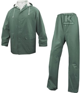 Komplet przeciwdes: Bluza + Spodnie z poliestru obustronnie powlekanego PVC zielony M
