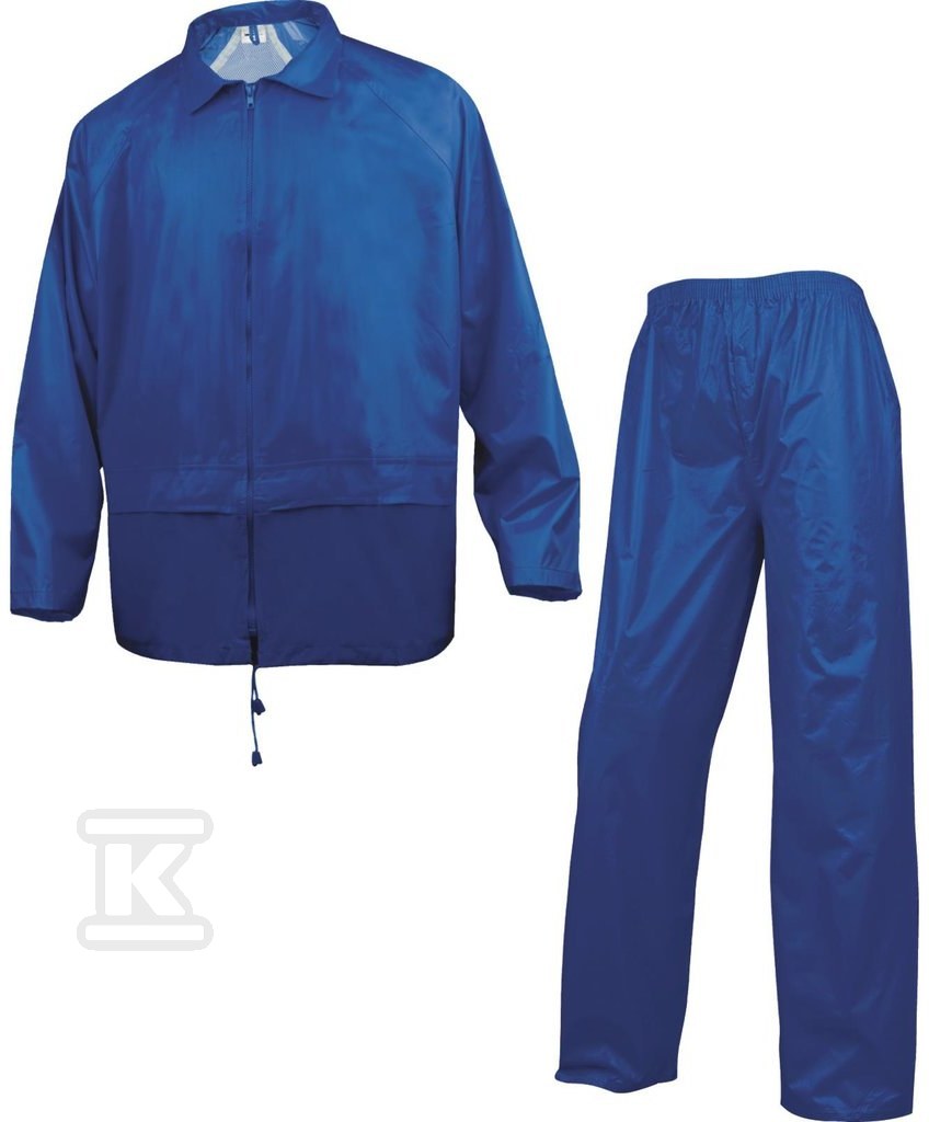 Komplet przeciwdes: Bluza + Spodnie z poliestru powlekanego PVC niebieski L