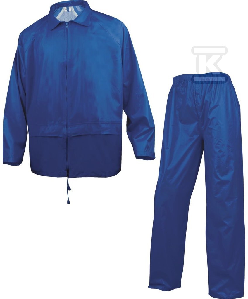 Komplet przeciwdes: Bluza + Spodnie z poliestru powlekanego PVC niebieski XL