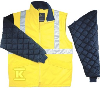 Bluza ocieplana z odpinanymi rękawami z poliestru, kl. 2 żółty fluo M