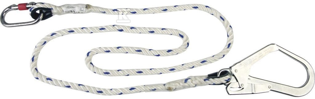 Lina poliamidowa fi 12 mm, dł. 1,5 m, 2 pętle z kauszą, 1 zatrzaśnik am002 i 1 łącznik AM022 - 1,5 m