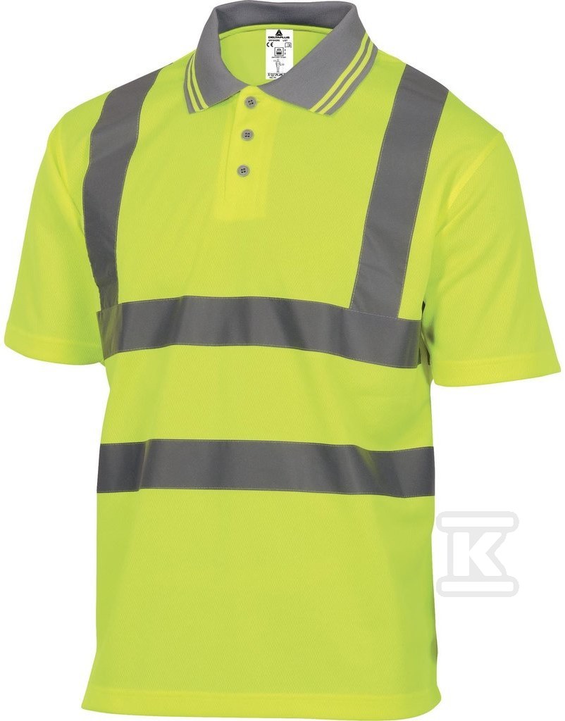 Polo ostrzegawcze z krótkimi rękawami z poliestru (100%), 160 g/m2, kl. 2 żółty fluo XXL