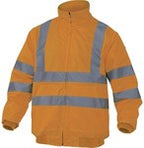 Bluza ostrzegawcza z odpinanymi rękawami, z poliestru oxford powlekanego poliuretanem, kl. 3, podszewka z polaru pomarańczowy fluo XXL