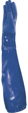 Rękawice chemiczne z pvc, całkowicie powlekane, na Wkładzie z Dżerseju, dł. 62 cm niebieski 9