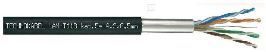 Kabel do transmisji danych LAN T-11B 4x2x0,5 kat.5e skrętka do ziemi
