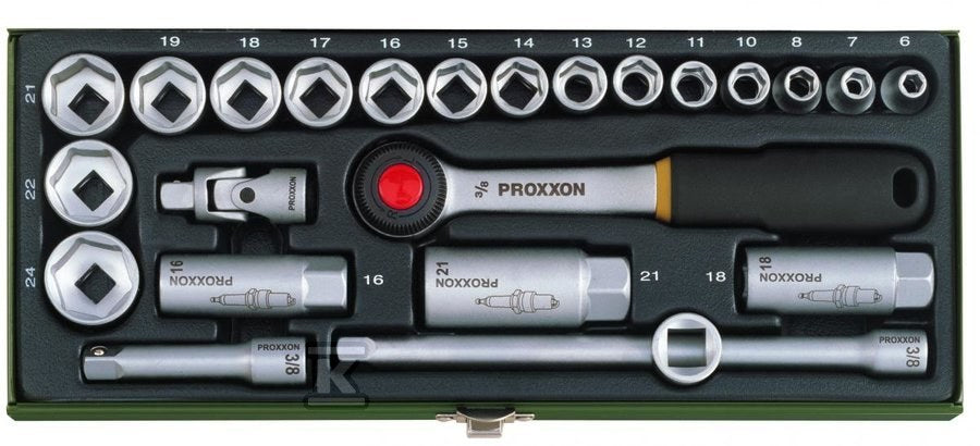 Zestaw kompaktowy 3/8?. 23-elementowy Proxxon