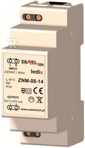 Zasilacz LED modułowy 14V DC 8W, typ: ZNM-08-14