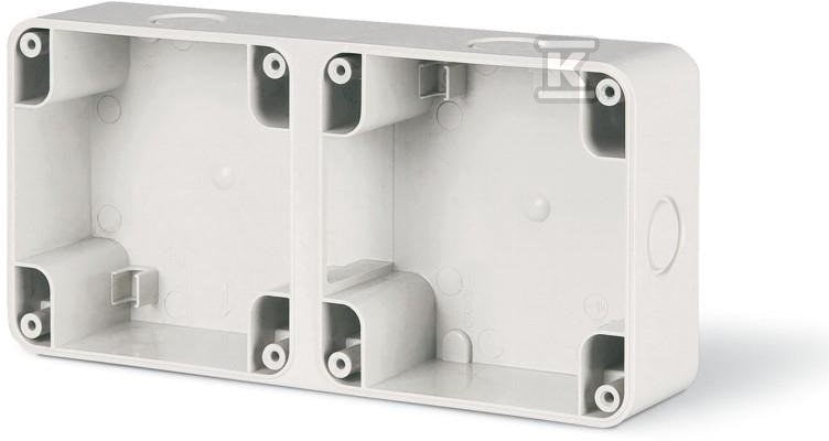 Puszka natynkowa, 2 moduły, M95x2, , IP66, szary, PROTECTA