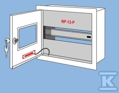 Rozdzielnica podtynkowa RP-12-P z zamkiem i okienkiem, miejsce na 12 zabezpieczeń typu s. IP 30