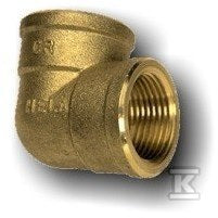 Kolano mosiężne prostokątne HELA-V 100/90 GW 4" PN10, do rur preizolowanych Pex/PE, oznaczenie: V 100