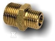 Złączka mosiężna nakrętno-nakrętna HELA-D GZ 5/4"xGZ 1" PN10, do rur preizolowanych Pex/PE, oznaczenie: D 32 25