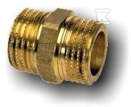 Złączka mosiężna nakrętno-nakrętna HELA-D GZ 2"xGZ 2" PN10, do rur preizolowanych Pex/PE, oznaczenie: D 50 50
