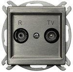 Gniazdo RTV przelotowe ZAP-10, stal inox SONATA