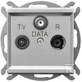 Gniazdo RTV-DATA, srebro mat SONATA