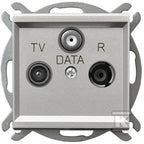 Gniazdo RTV-DATA, srebro mat SONATA