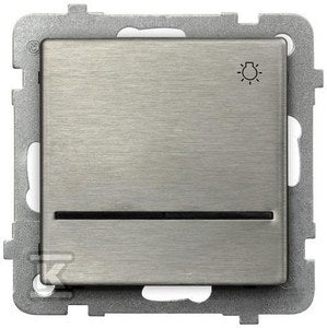 Łącznik zwierny "światło" z podświetleniem niebieskim, stal inox SONATA