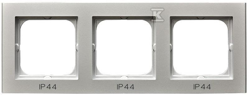 Ramka potrójna do łączników IP-44, srebro mat SONATA