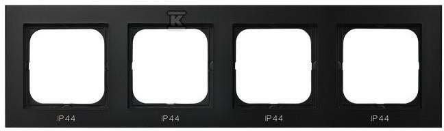 Ramka poczwórna do łączników IP-44, czarny metalik SONATA