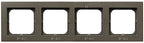 Ramka poczwórna do łączników IP-44, czekoladowy metal SONATA