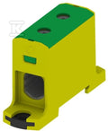 Złączka szynowa gwintowa AL, CU, 25 - 150mm2, TS 35, 1 tor, 2 otwory zaciskowe, żółto-zielony, VC05-0030