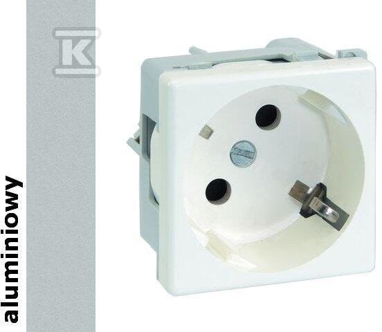 Gniazdo K45 z uziemieniem 16A/230V~, aluminium Connect