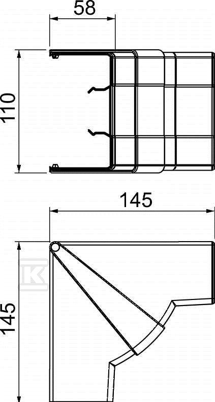 Naroże wewnętrzne, ruchome typ GK-IH53100RW