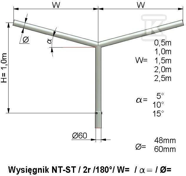 Wysięgnik NT ST 2 ram 1,0 m
