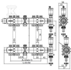 Rozdzielacz BASE Inox K3-12 G1"-G3/4" liczba obiegów 12