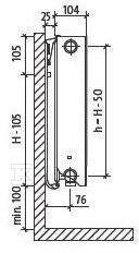 Grzejnik PURMO PLAN FCV22 600x400, moc grzewcza: 670W (75/65/20°C), grzejnik stalowy płytowy z gładką płytą czołową, z podłączeniem dolnym, PURMO Plan Ventil Comapct, biały RAL9016