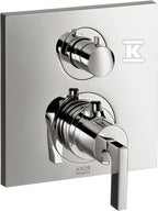 Bateria termostatowa Hansgrohe Axor Citterio podtynkowa z zaworem odcinająco-przełączającym, element zewnętrzny, pokrętło jednoramienne chrom 39720000