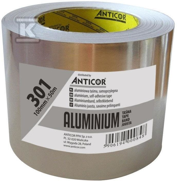 Taśma aluminiowa Aluminio 301, 100 mm x 50 m