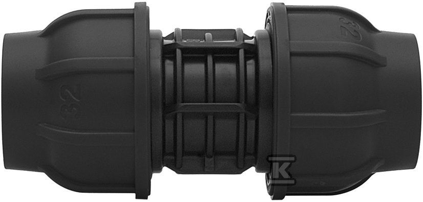 Złączka zaciskowa PP 110x110 PN10, do rur PE, kolor czarny