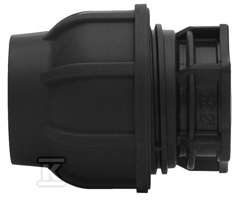 Korek zaciskowy PP 32 PN16 PN16, do rur PE, kolor czarny