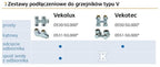 Vekolux Rp1/2 - Zestaw przyłączeniowy do grzejników dolnozasilanych z wkładką zaworową z funkcją odcięcia i opróżniania, dwururowy, kątowy,