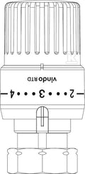 Głowica termostatyczna VINDO RTD, na zacisk, biała, do zaworów RTD-DANFOSS