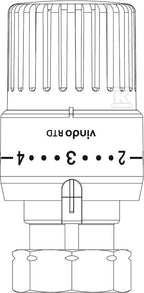 Głowica termostatyczna VINDO RTD, na zacisk, biała, do zaworów RTD-DANFOSS