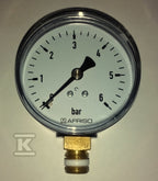 Manometr grzewczy RF 63 RAD, fi 63 mm, 0-6 bar, 1/4" rad, kl. 2.5 pionowy