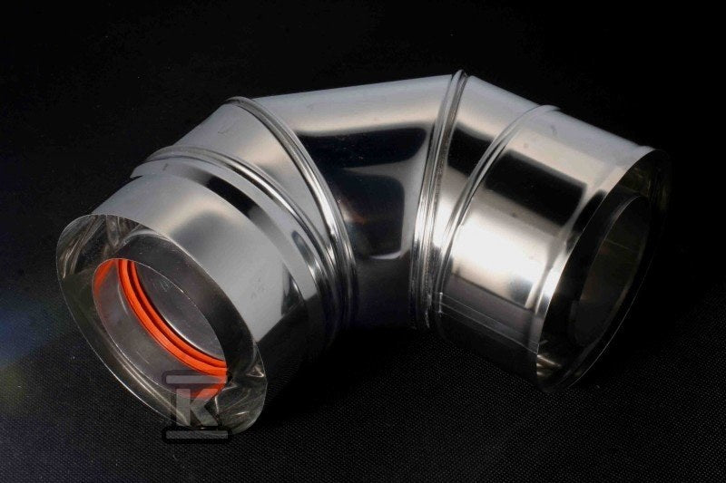 Kolano kominowe DN 80/125, 90 st z uszczelką do kotłów kondensacyinychi turbo
