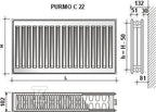 Grzejnik PURMO C22 550x700, moc grzewcza: 1114W (75/65/20°C), grzejnik stalowy płytowy z podłączeniem bocznym, PURMO Compact, biały RAL9016
