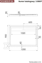 Brodzik kompozytowy Stabilsound Plus 90x120x6,5 / 3 prostokątny Camparo